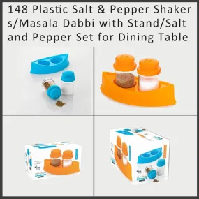 148 Plastic Salt & Pepper Shakers/Masala Dabbi with Stand/Salt and Pepper Set for Dining Table