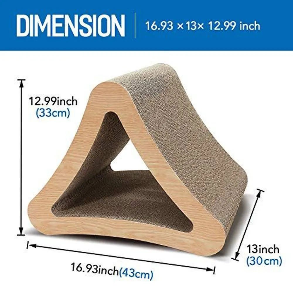 3-Sided Triangle Cat Scratching Post Scratcher Cardboard