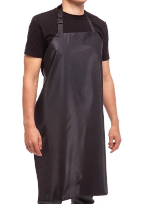 35" Black Vinyl Rubber Apron, Waterproof Aprons For Dishwashing, Lab, Butcher