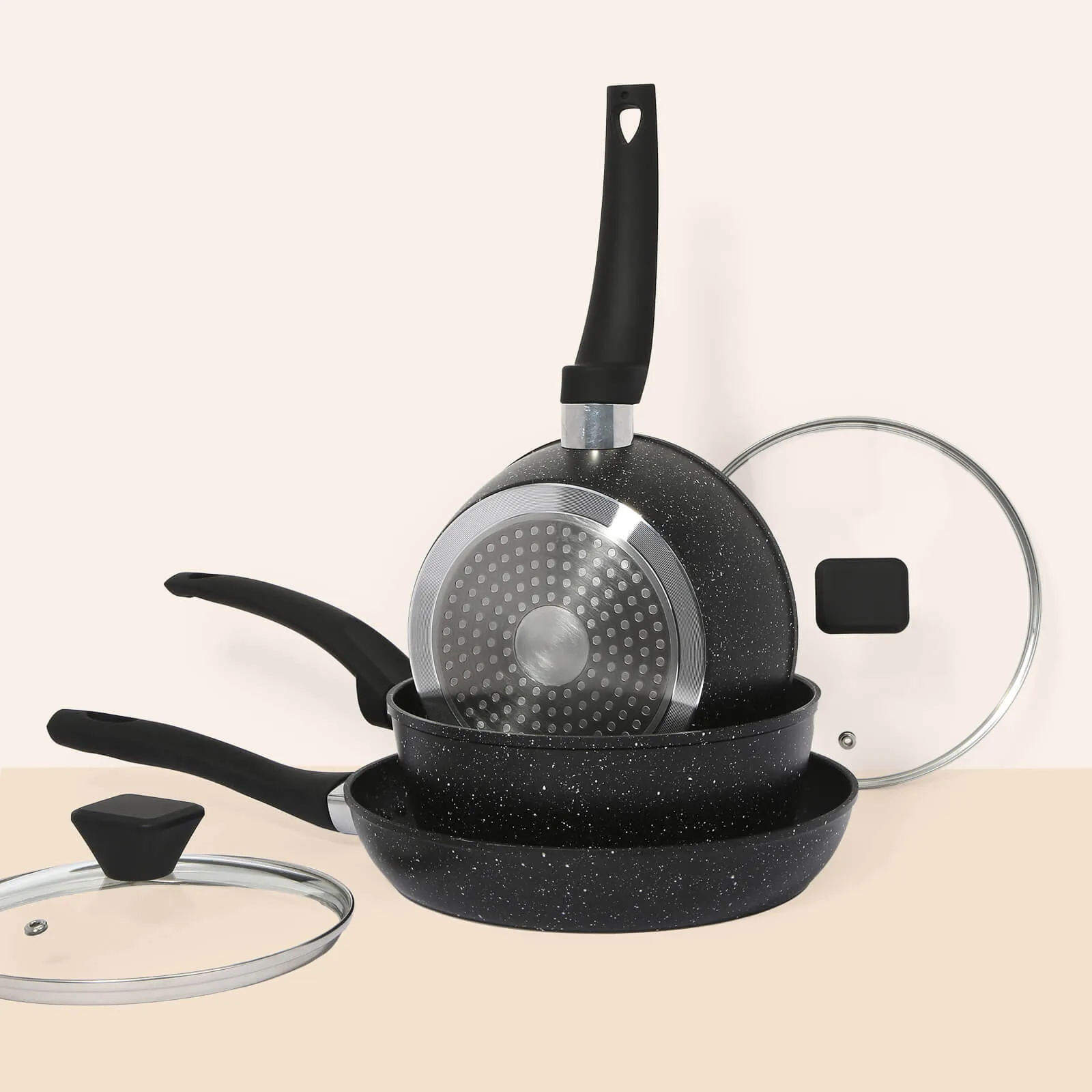 3pc Non-stick Induction Saucepan Set