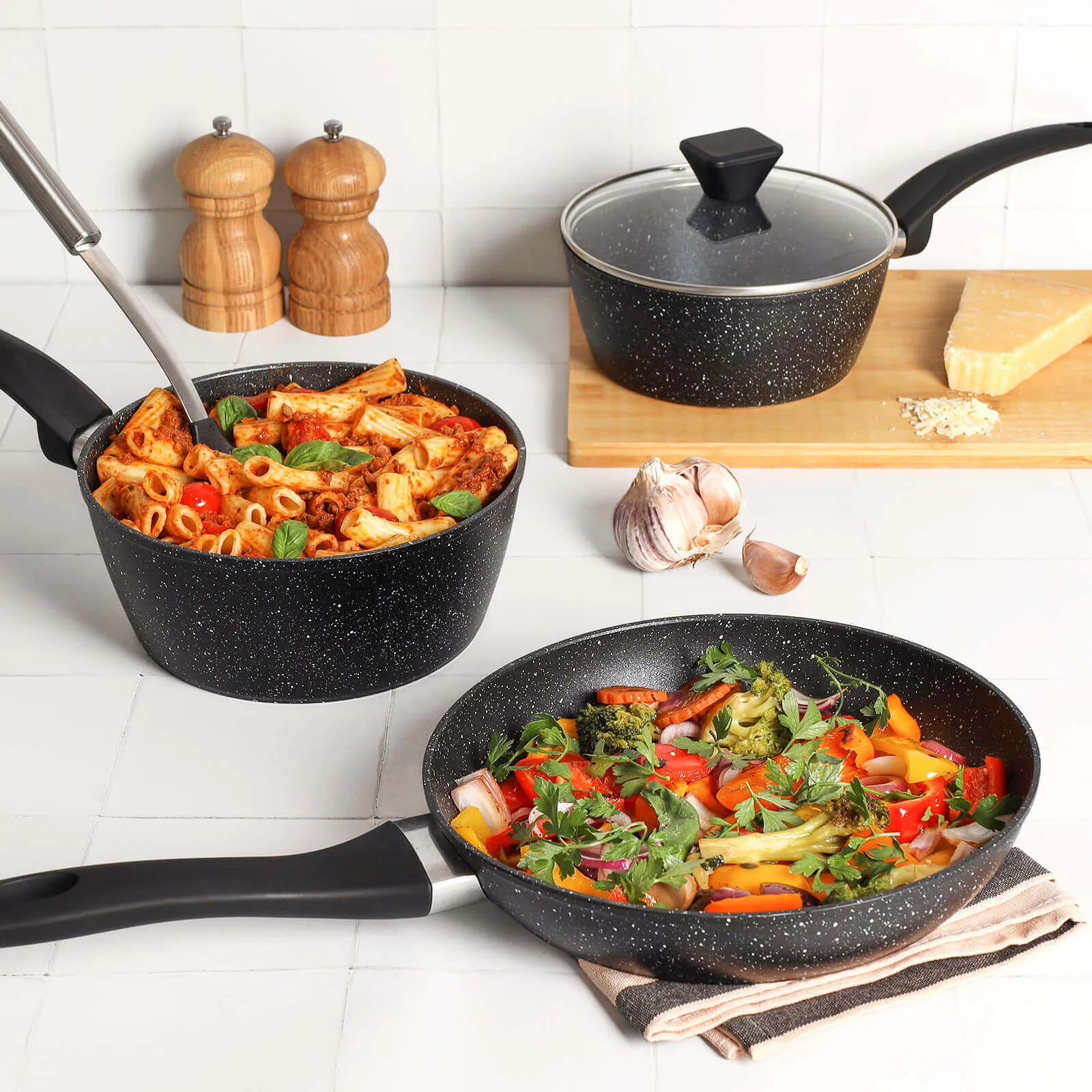 3pc Non-stick Induction Saucepan Set