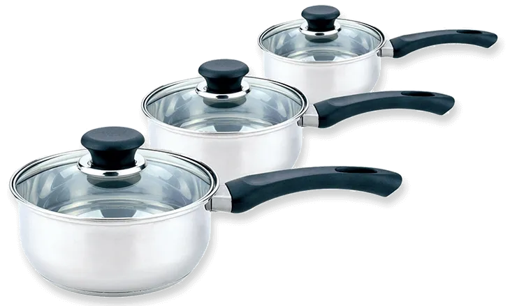 3pc Sauce Pan Set - Stainless Steel