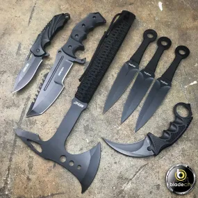 *7 PIECES* REAPER TACTICAL BLACK KNIFE SET