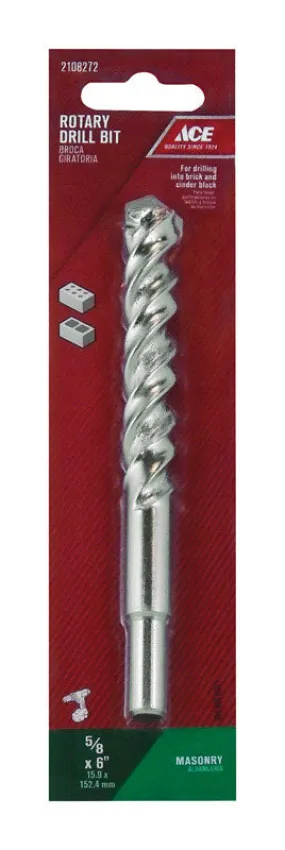 Ace 5/8 in. X 6 in. L Steel Rotary Drill Bit Straight Shank 1 pc