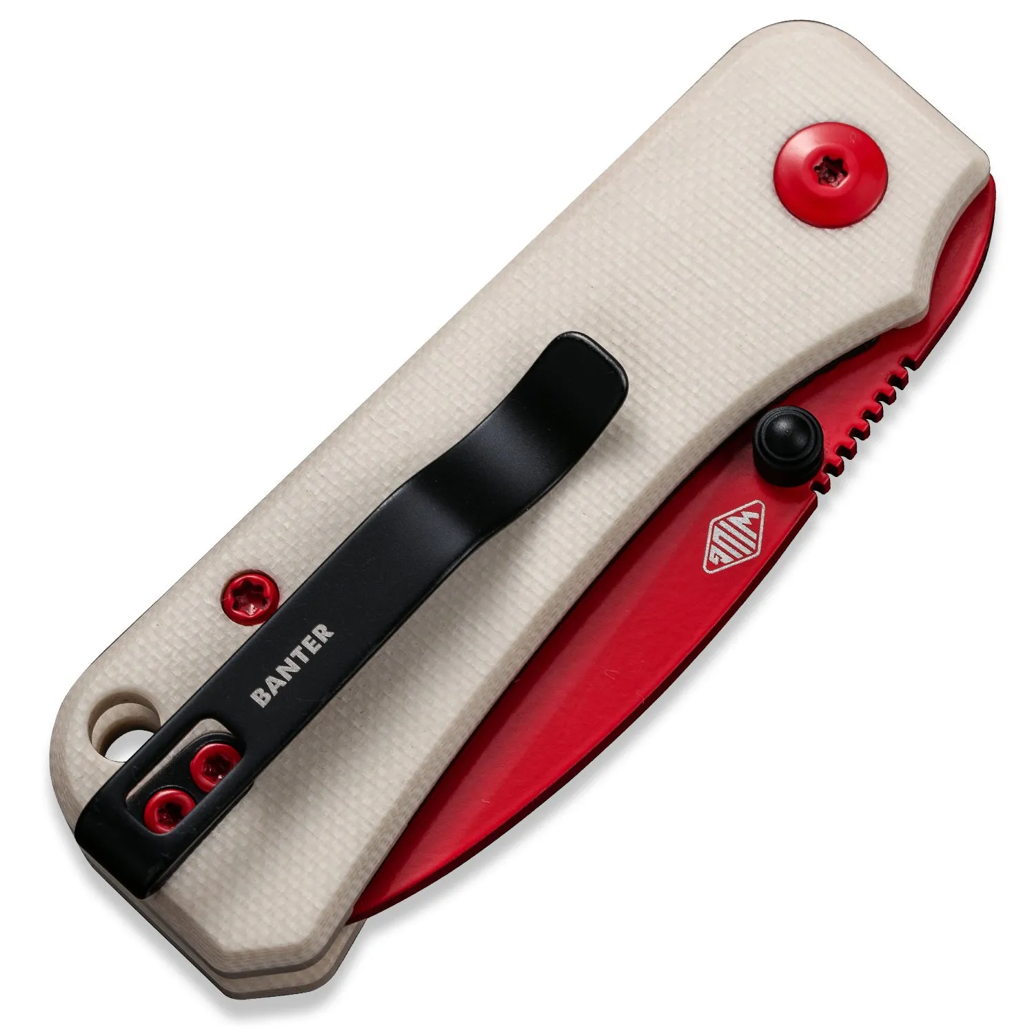 Baby Banter Pocket Knife - Ivory G10 - Red Nitro V