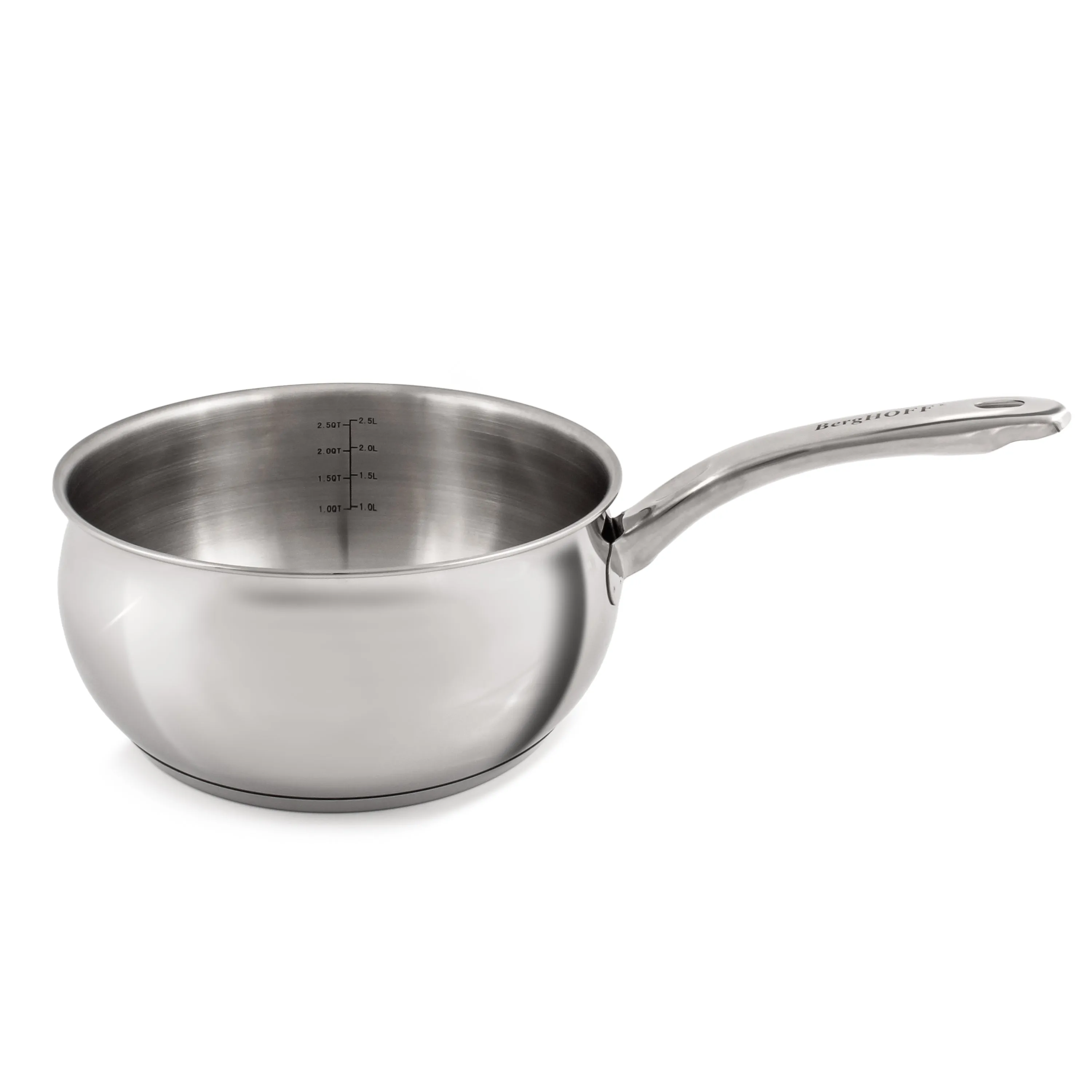 BergHOFF Belly Shape 18/10 Stainless Steel 8" Sauce Pan with SS Lid, 3.2qt.