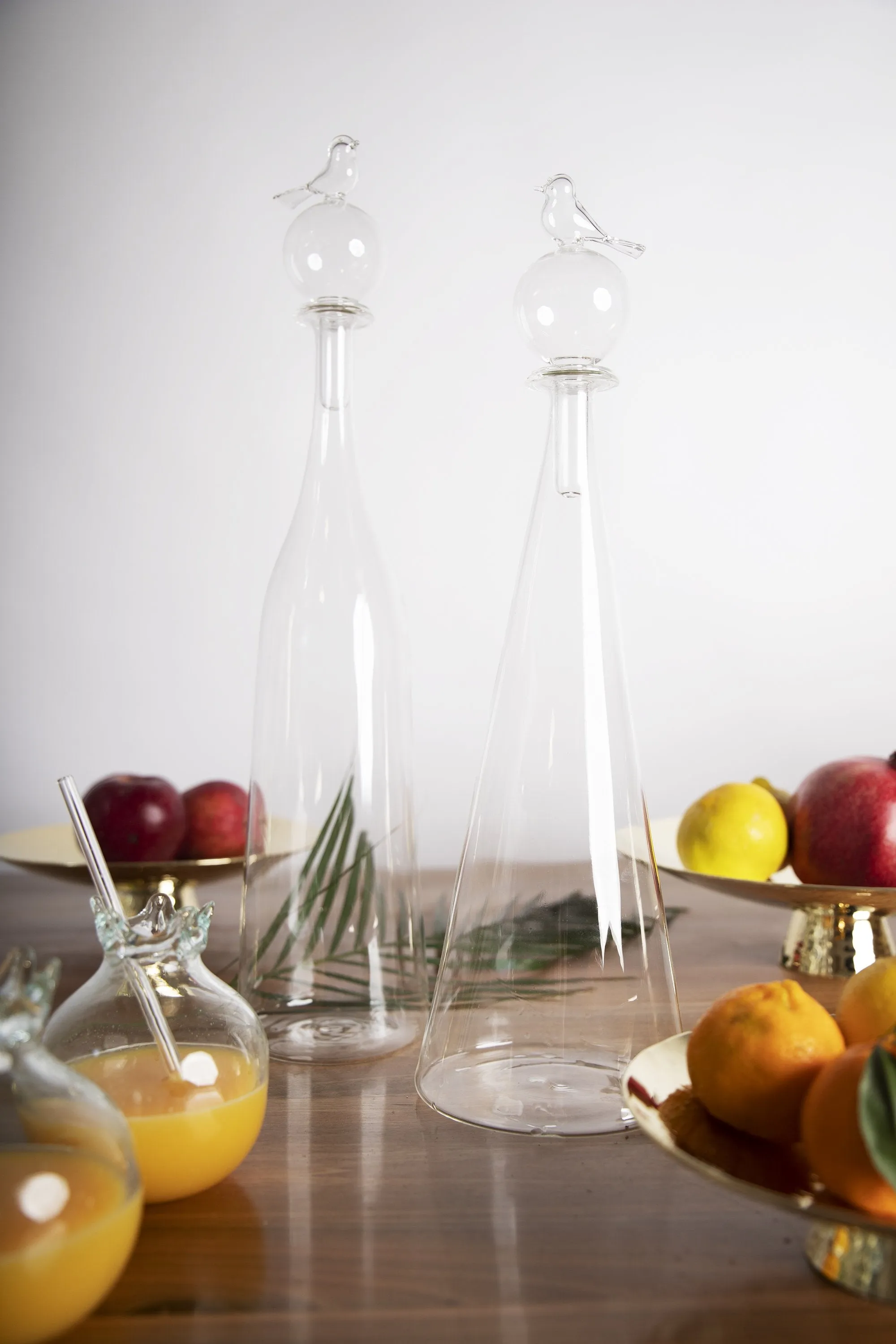 Bird Tall Glass Carafe