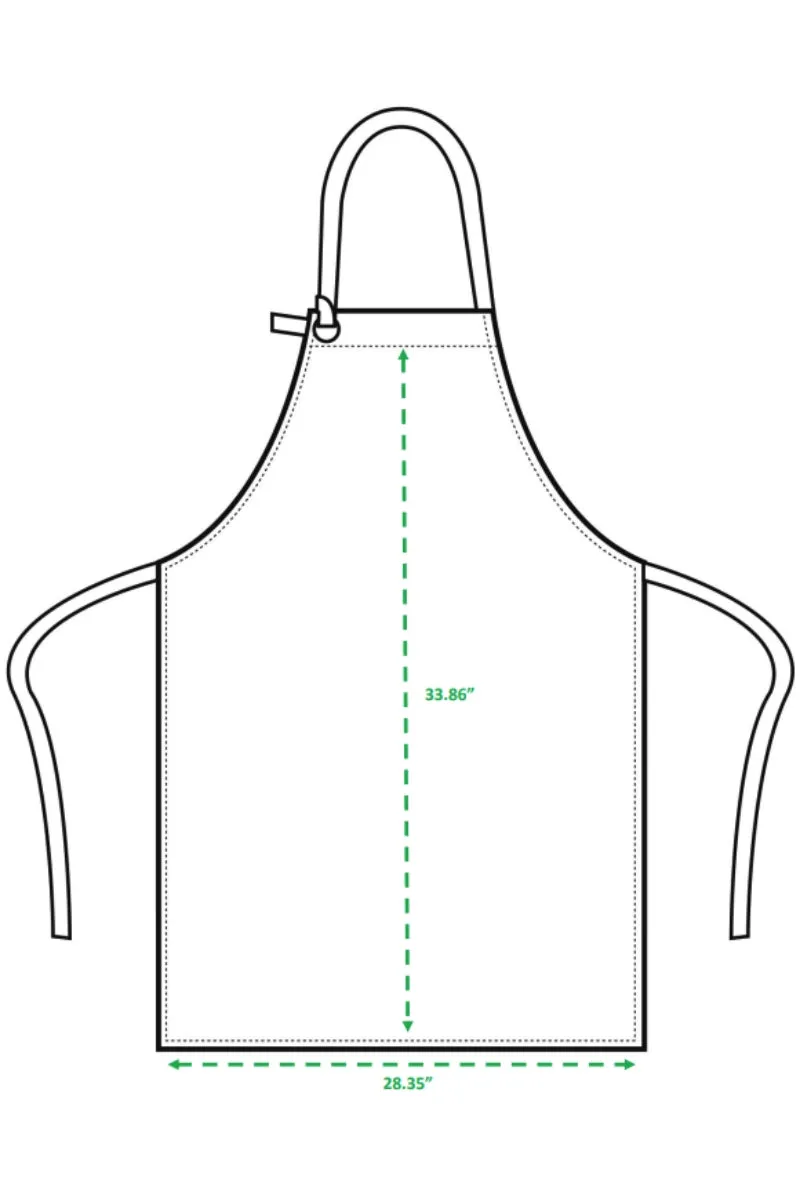 Black "Calibre" Heavy Cotton Canvas Adjustable Bib Apron (No Pockets)