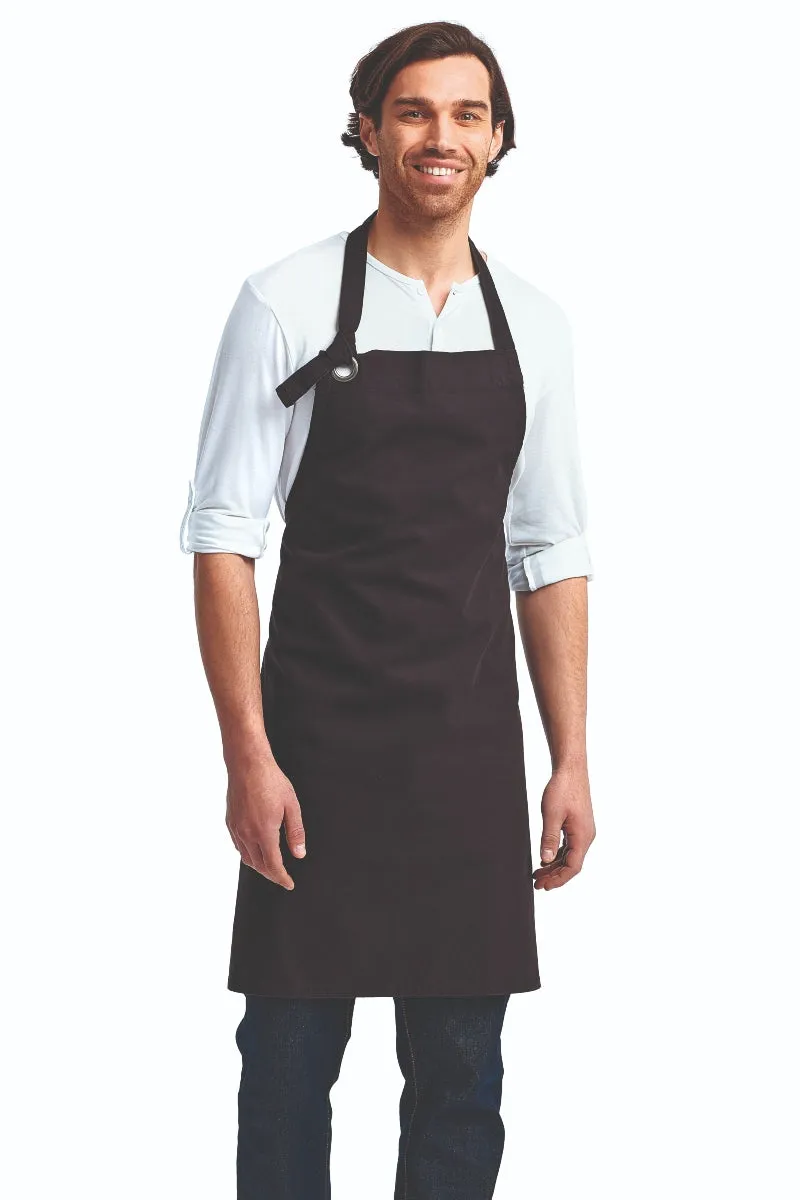 Black "Calibre" Heavy Cotton Canvas Adjustable Bib Apron (No Pockets)