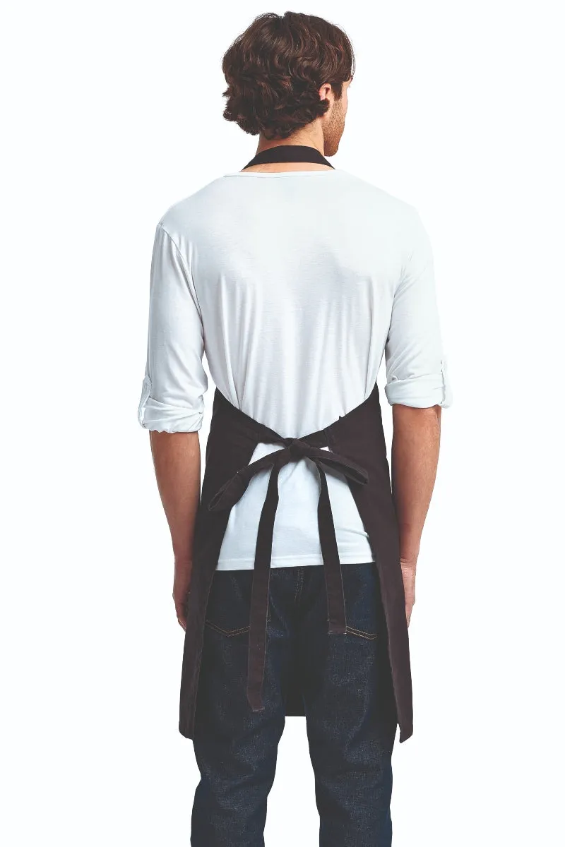 Black "Calibre" Heavy Cotton Canvas Adjustable Bib Apron (No Pockets)