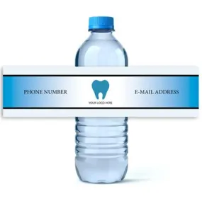 Blue Gradient Dentist Water Bottle Labels