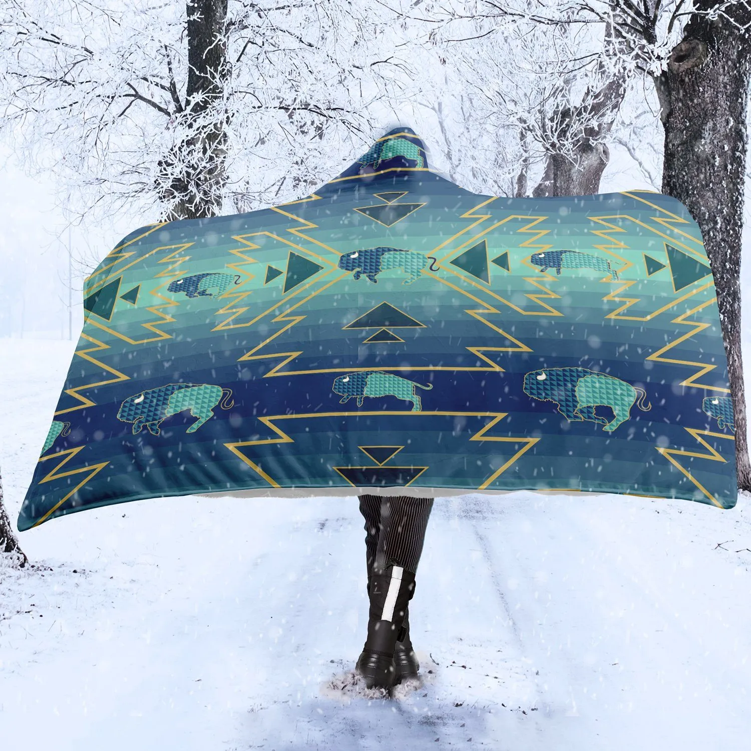 Buffalo Run Hooded Blanket