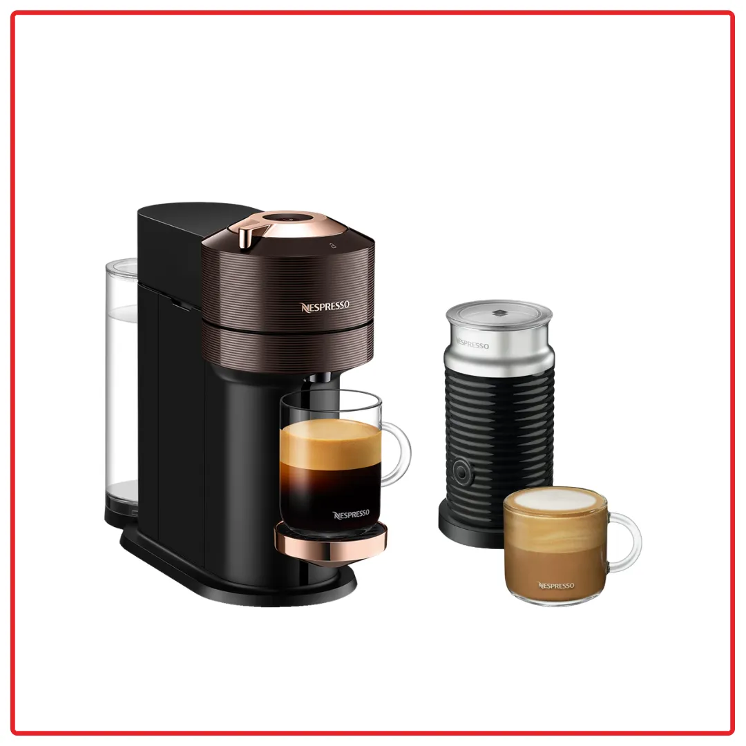 [Bundle Deal] Nespresso Vertuo Next Premium GDV1 (Rich Brown) Coffee Machine & Aeroccino Milk Frother