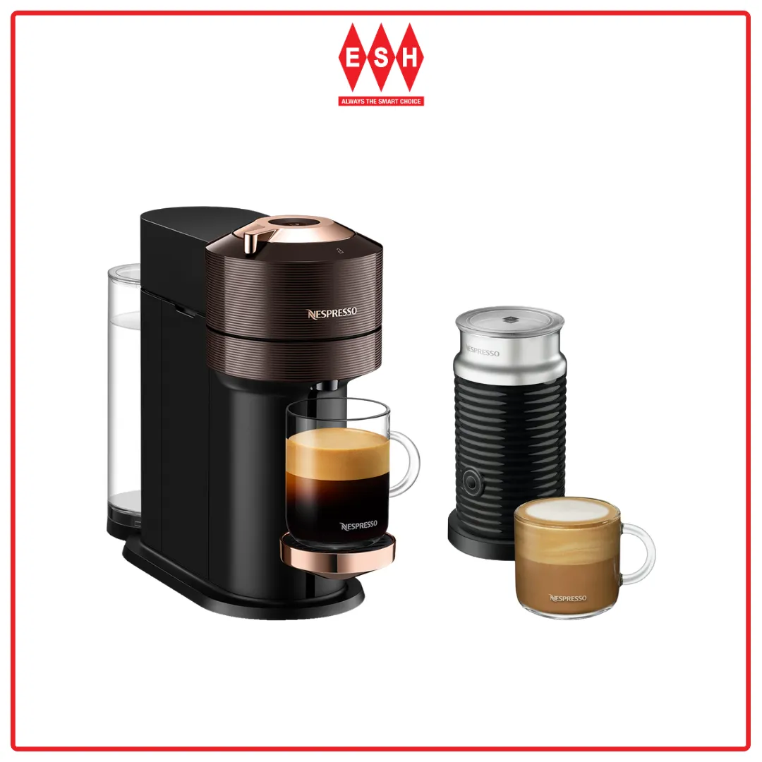 [Bundle Deal] Nespresso Vertuo Next Premium GDV1 (Rich Brown) Coffee Machine & Aeroccino Milk Frother