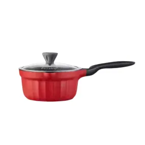 Cast Aluminum Nonstick Saucepan 1.9QT, Ruby Red