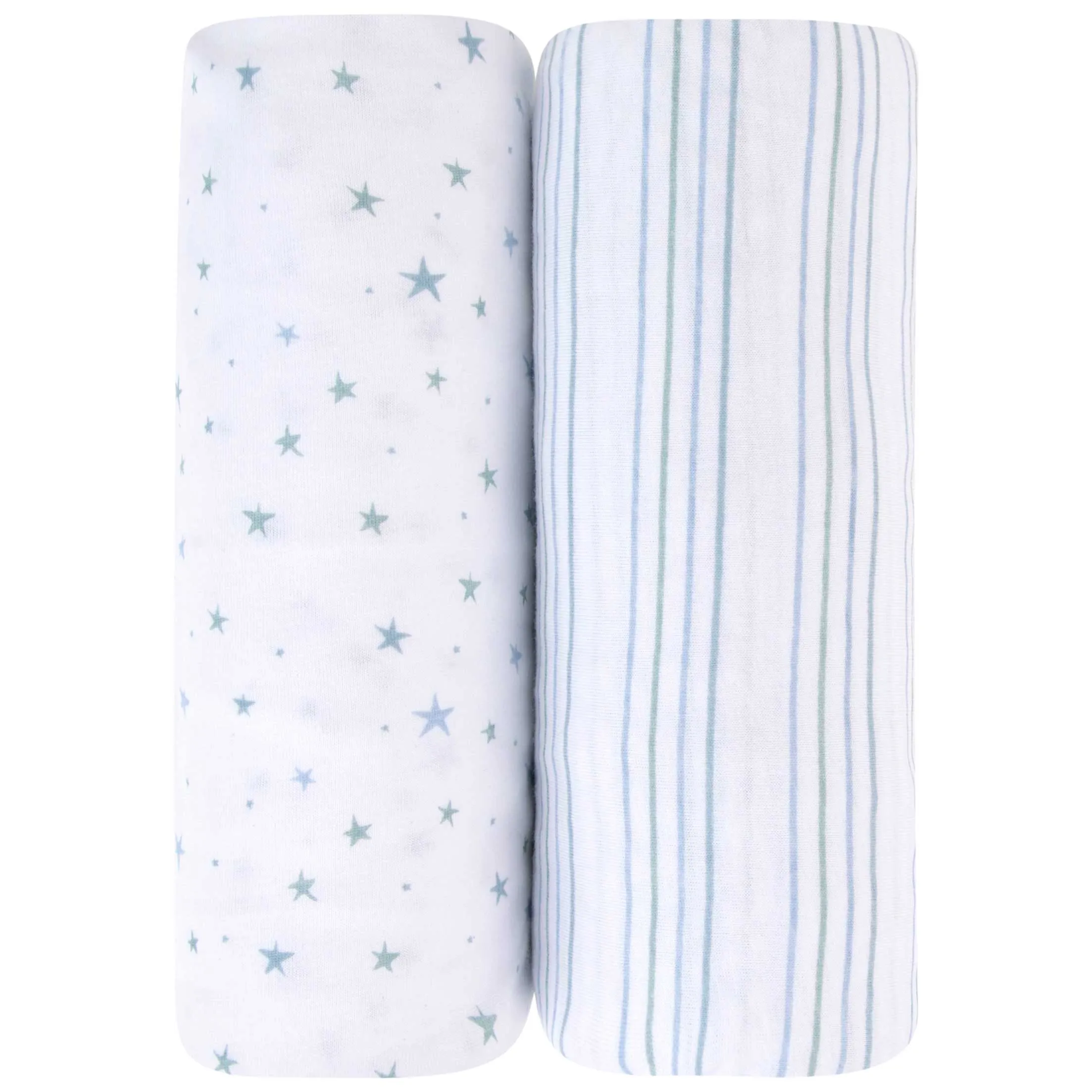 Changing Pad Cover | Cradle Sheet Set - Dusty Blue Stars