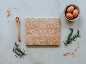 Cheers Floral Pattern Engraved Wooden Cutting Board