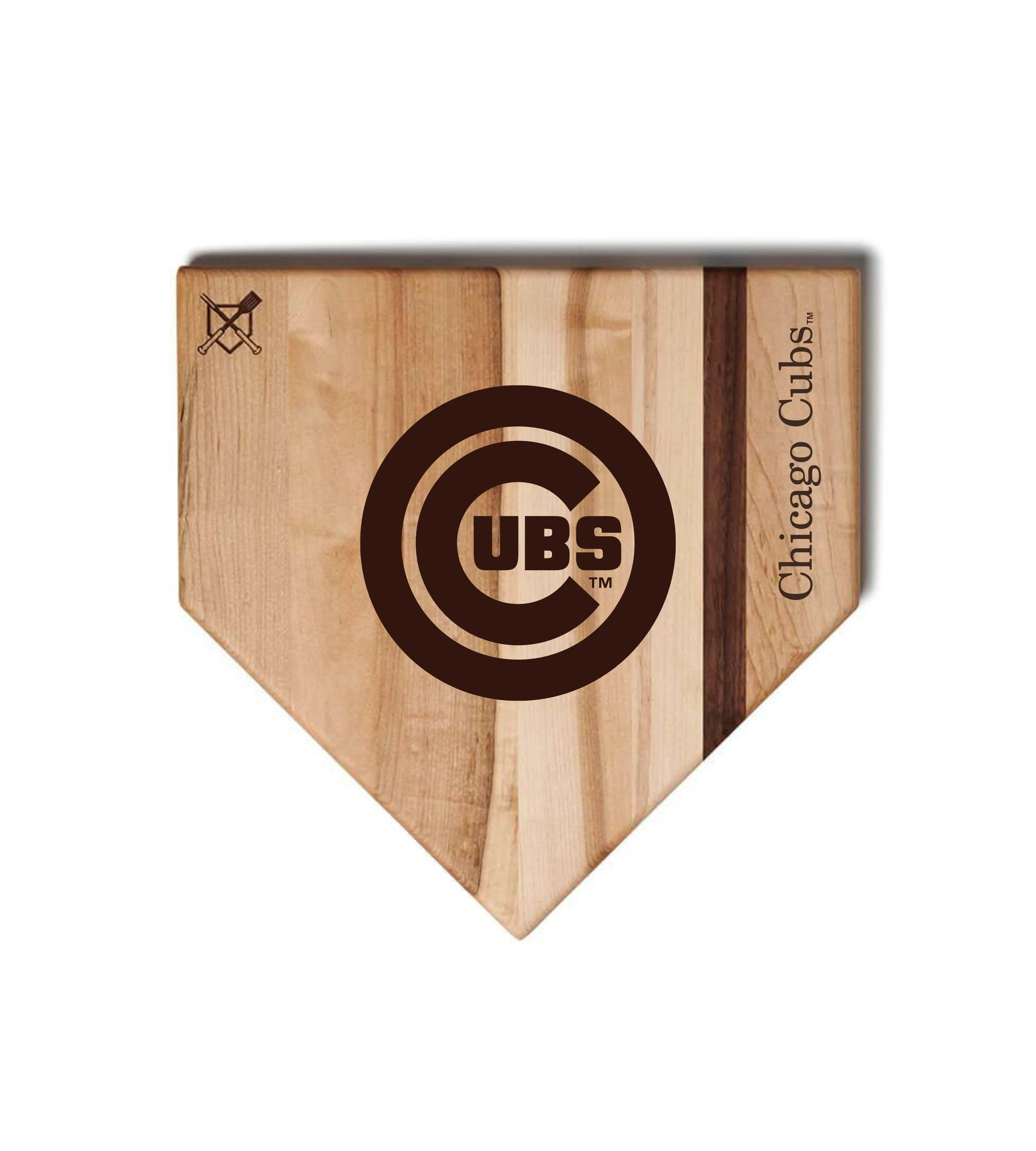 Chicago Cubs Home Plate Cutting Boards | Multiple Sizes | Multiple Designs