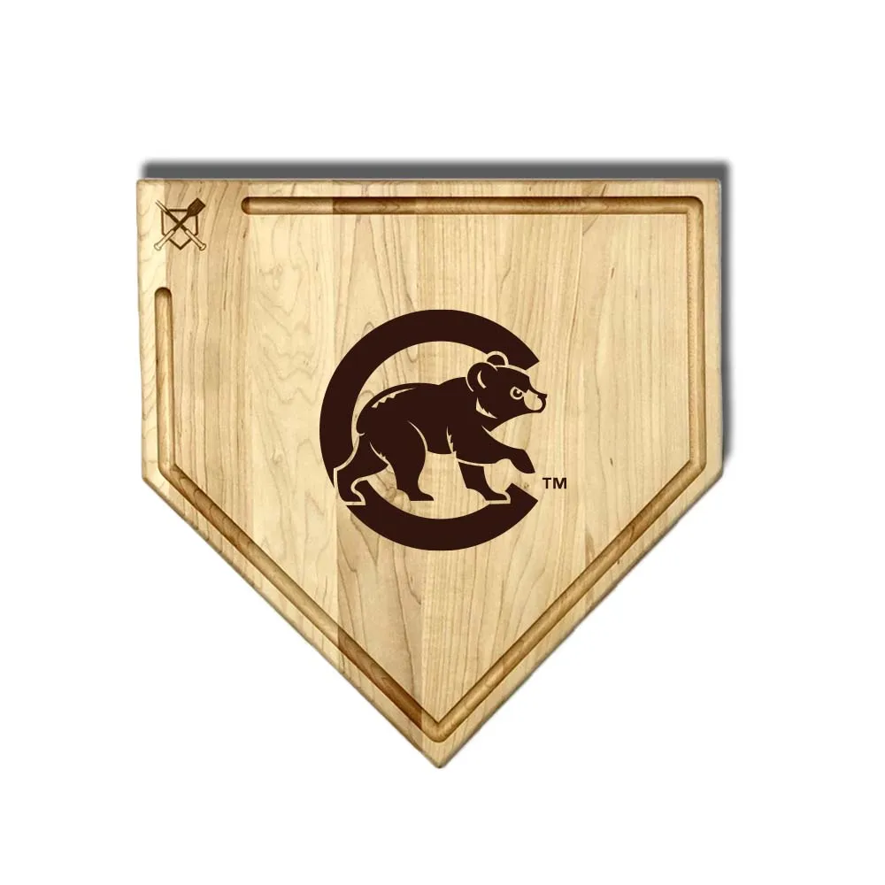 Chicago Cubs Home Plate Cutting Boards | Multiple Sizes | Multiple Designs