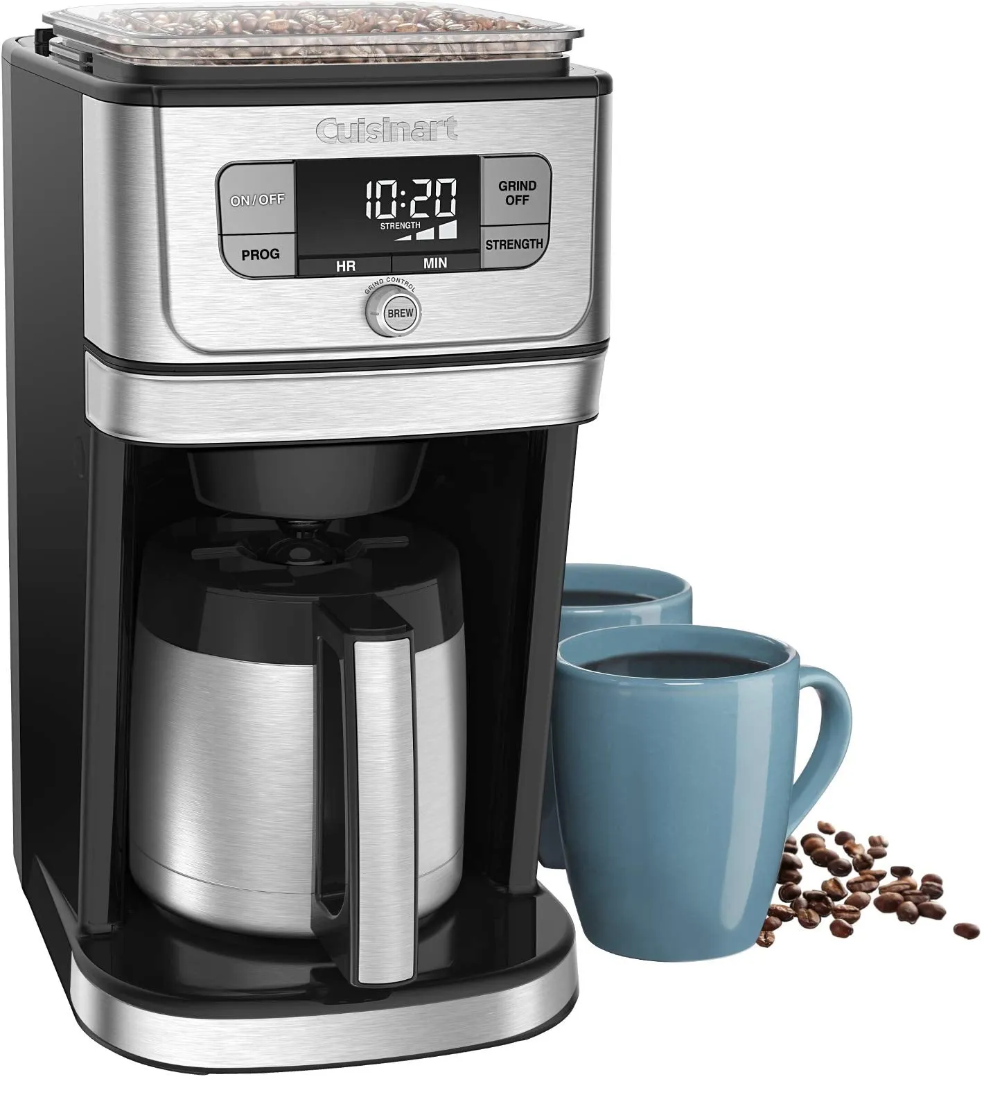 Cuisinart DGB-850 Burr Grind & Brew 10-Cup Coffeemaker with Thermal Carafe, Black/Stainless Steel, Silver