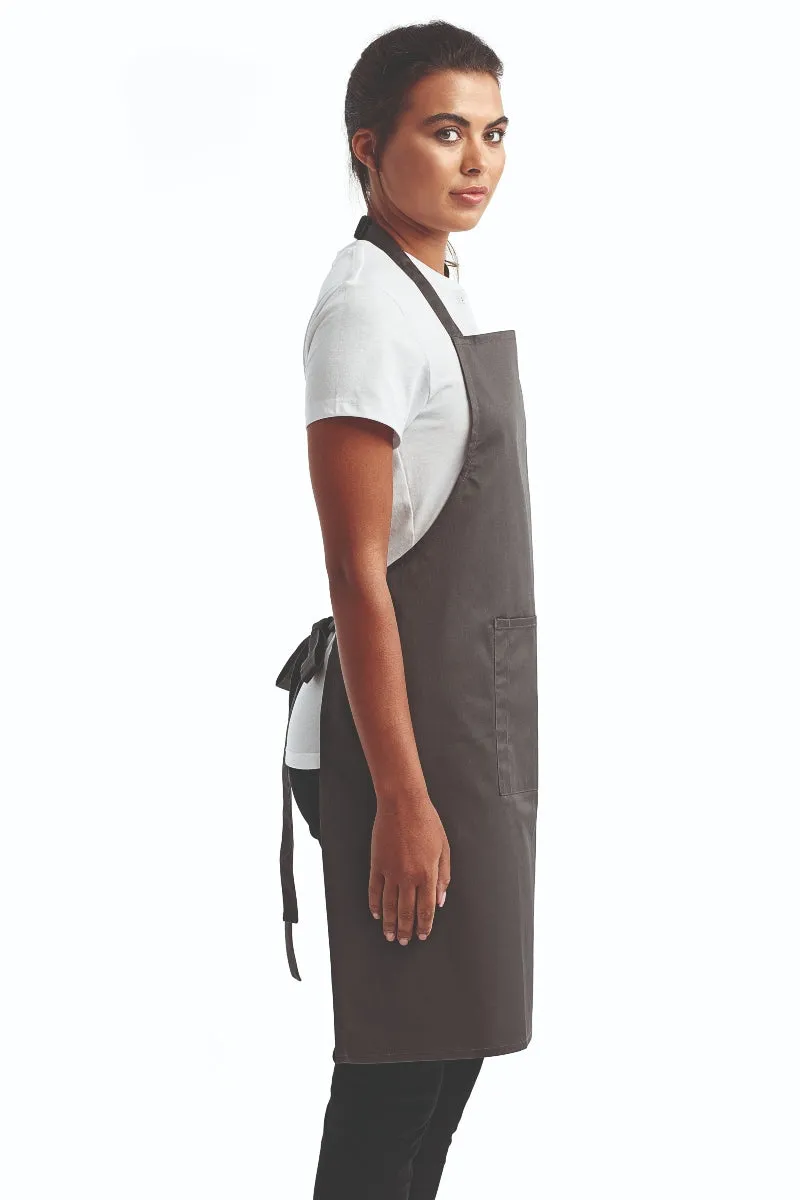 Dark Grey Sustainable Bib Apron (1 Pocket w/ Pencil Divide)