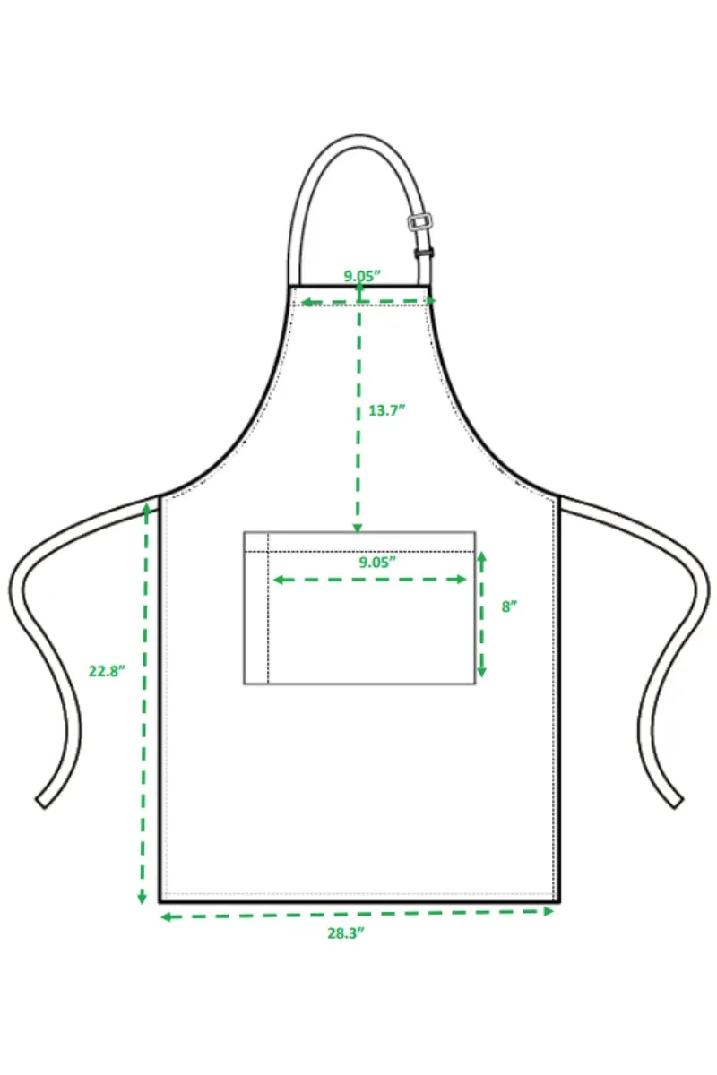 Dark Grey Sustainable Bib Apron (1 Pocket w/ Pencil Divide)