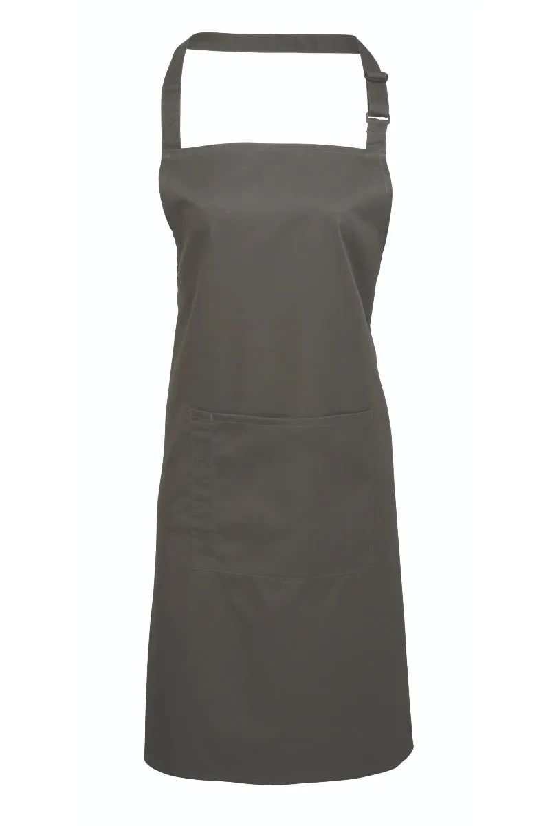 Dark Grey Sustainable Bib Apron (1 Pocket w/ Pencil Divide)