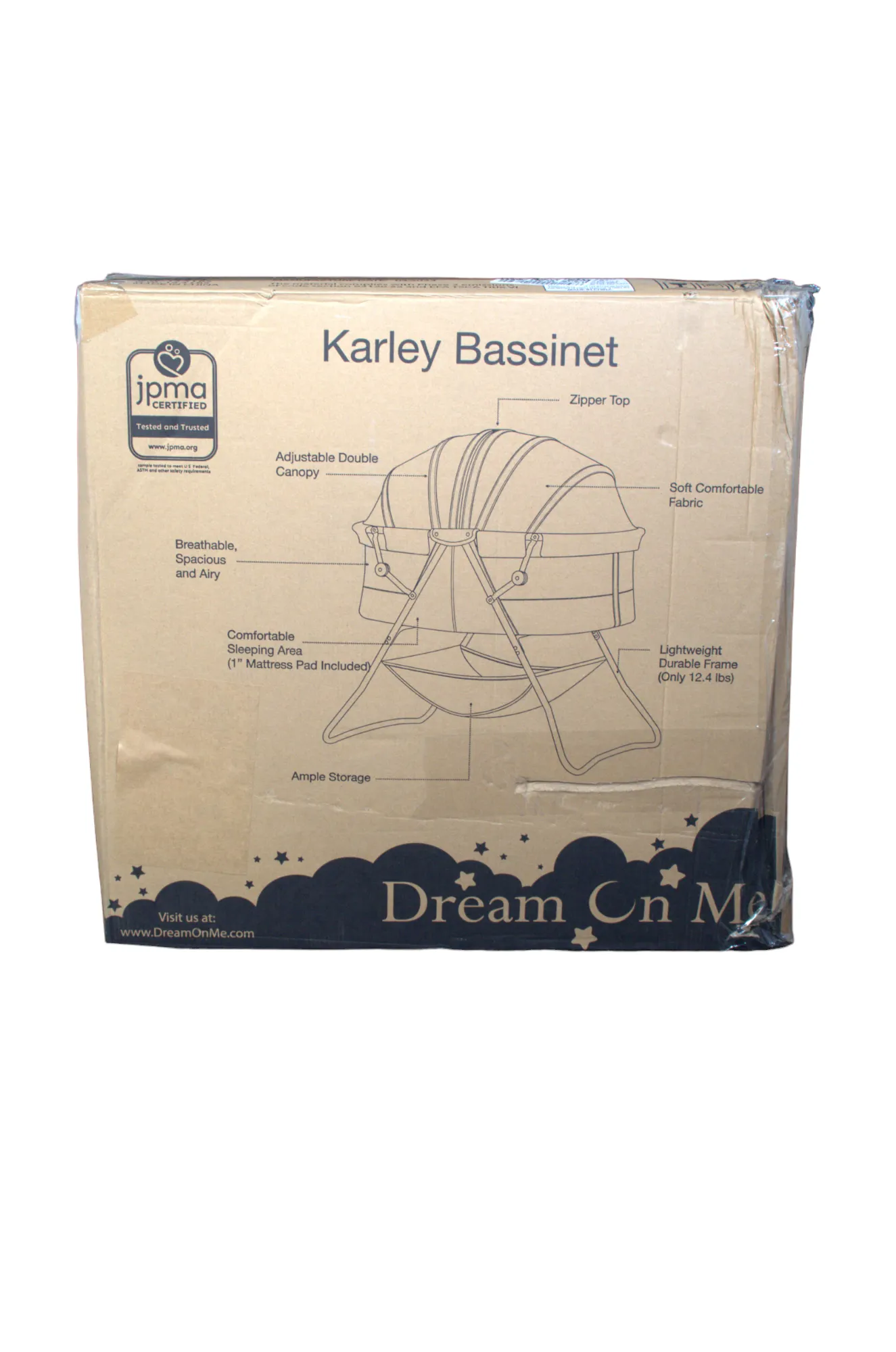 Dream On Me Karley Bassinet - Dove White