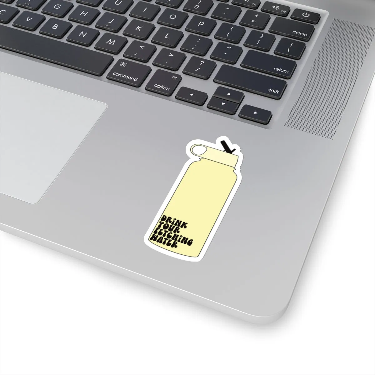 Drink Your Fetching Water Yellow Water Bottle Kiss-Cut Sticker