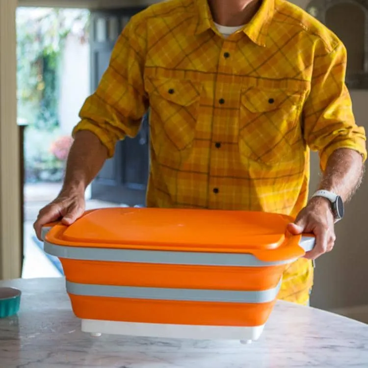 Drip EZ: Collapsible BBQ Prep Tub W/ Lid