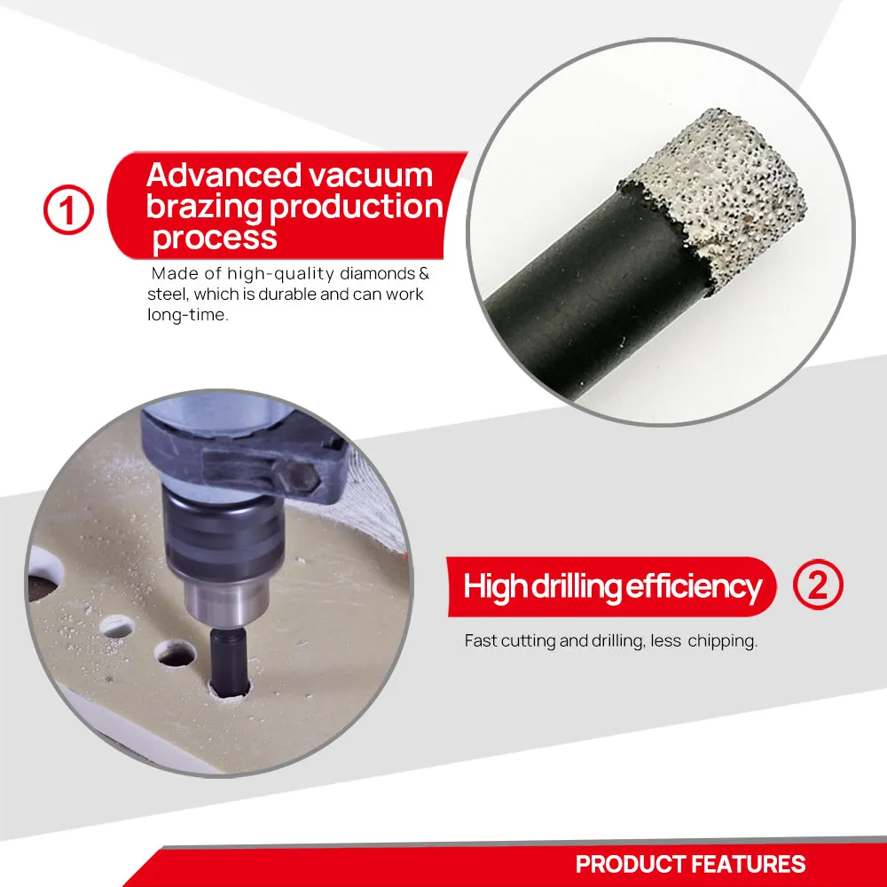 DT-DIATOOL Dry Diamond Drill Bits with Hex Shank for Tile Porcelian Marble Granite Brick 5/6/8/10/12/14mm