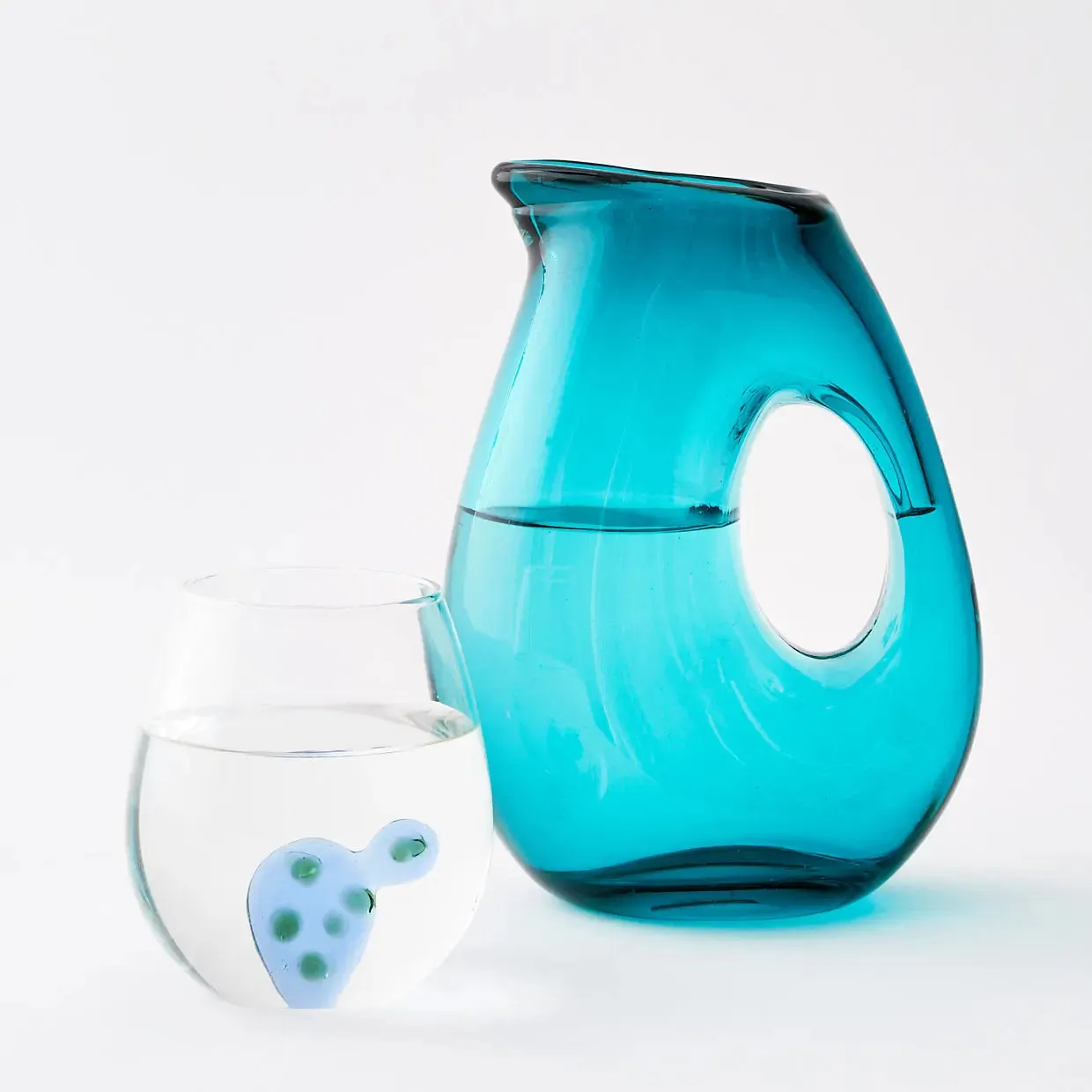 Eager Beaker Glass Jug Blue