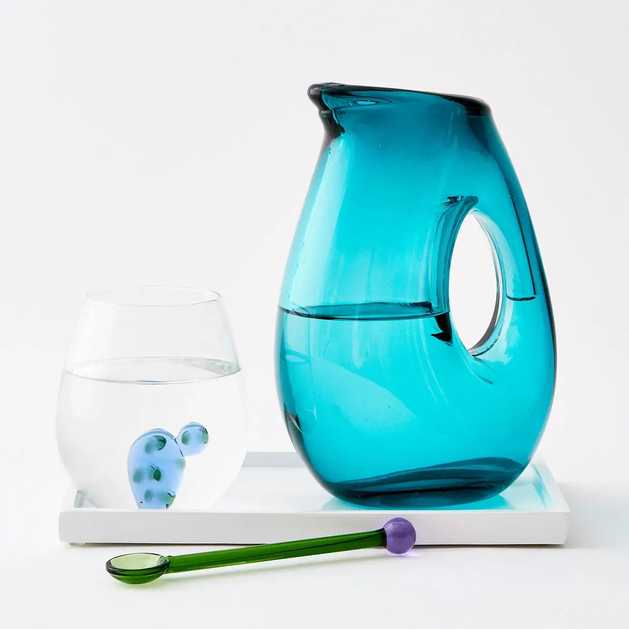 Eager Beaker Glass Jug Blue