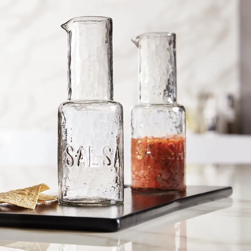 Embossed Glass Salsa Carafe