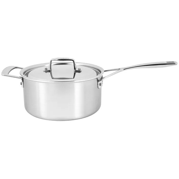 Essential 5-Ply 4-Quart Stainless Steel Saucepan with Lid