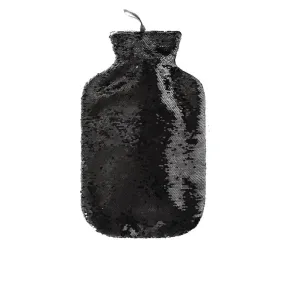 Fashy Hot Water Bottle With Black Sequin Cover