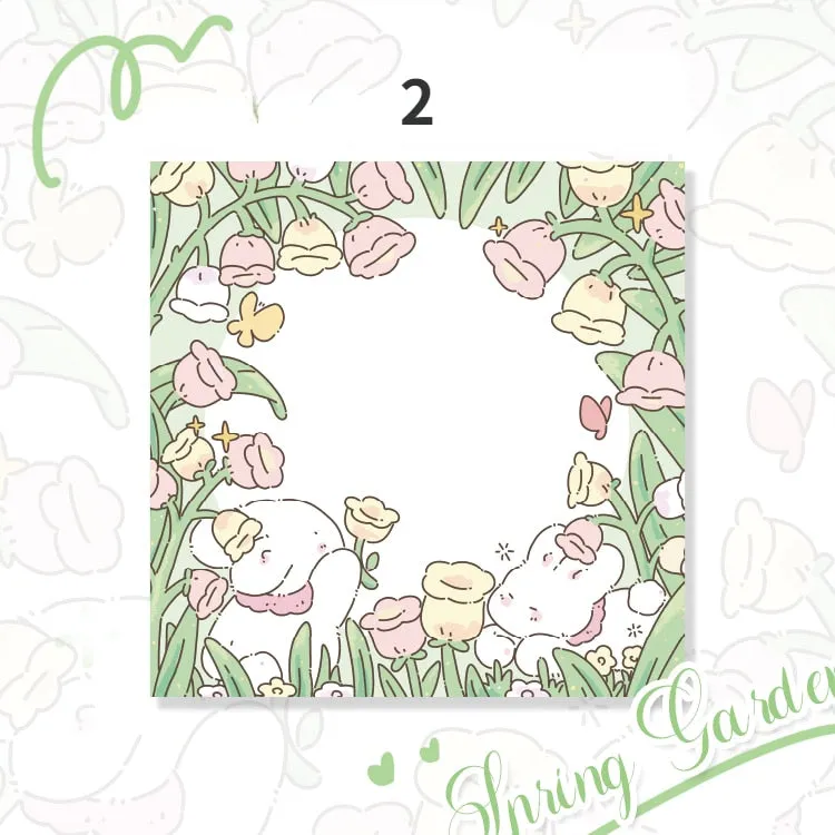 Flower Bunny Memo Pads