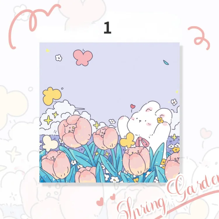 Flower Bunny Memo Pads