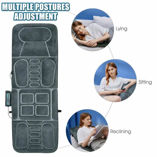 Foldable Massage Mat with Heat and 10 Vibration Motors