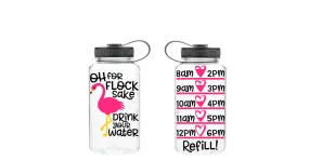 For Flock Sake Drink Your Water, Flamingo, Motivational Fitness Water Bottle, Otter Water Bottle, Water Tracker, Water Bottle Tracker