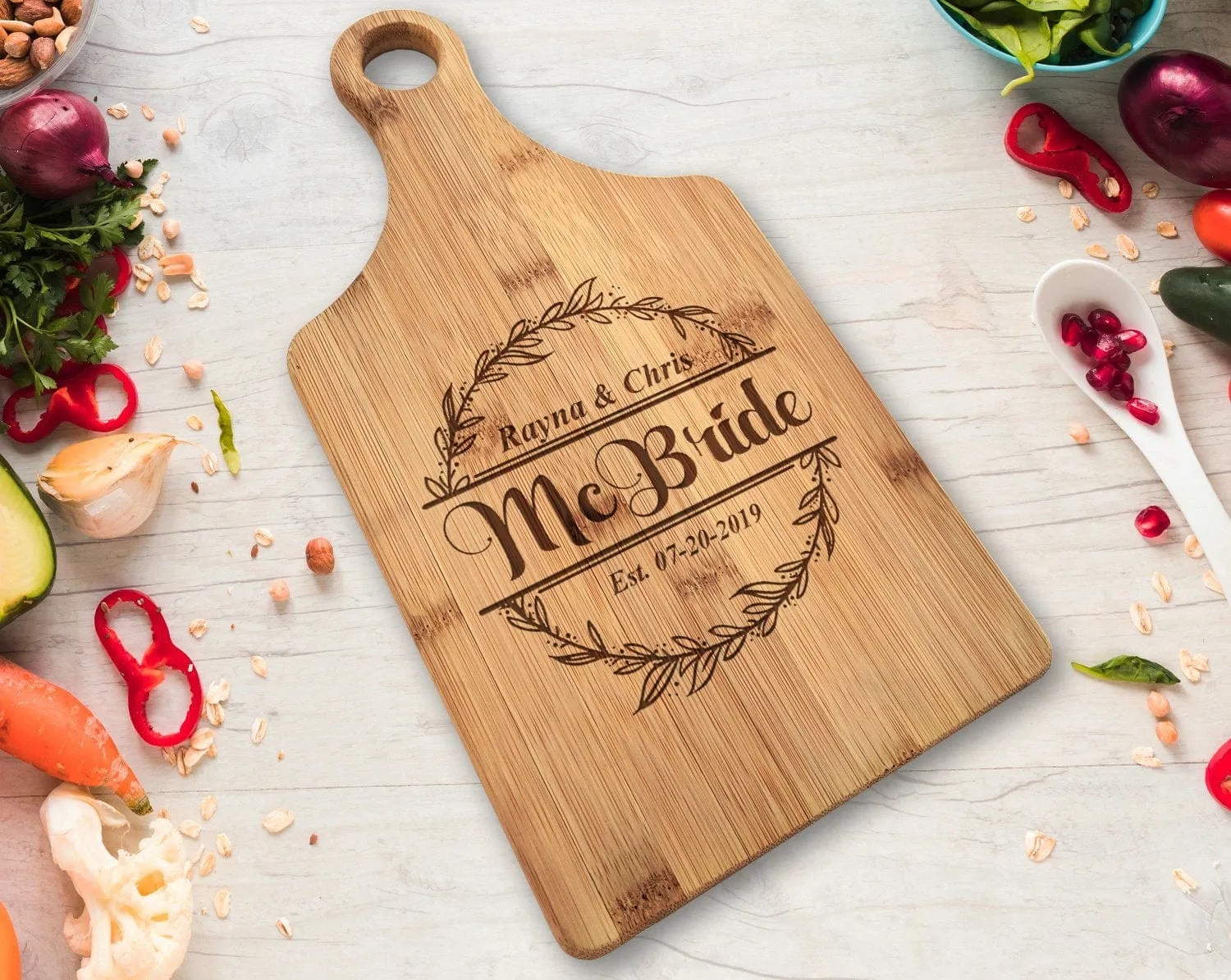 Future Mr. Mrs. Couples Engaged Newlyweds Engraved Paddle Cutting Board Personalized Soon to Be Married Rustic Gift Bridal Shower Wedding