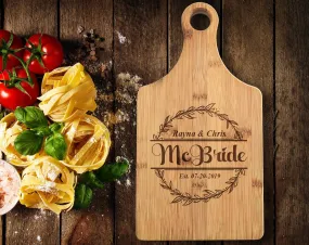 Future Mr. Mrs. Couples Engaged Newlyweds Engraved Paddle Cutting Board Personalized Soon to Be Married Rustic Gift Bridal Shower Wedding