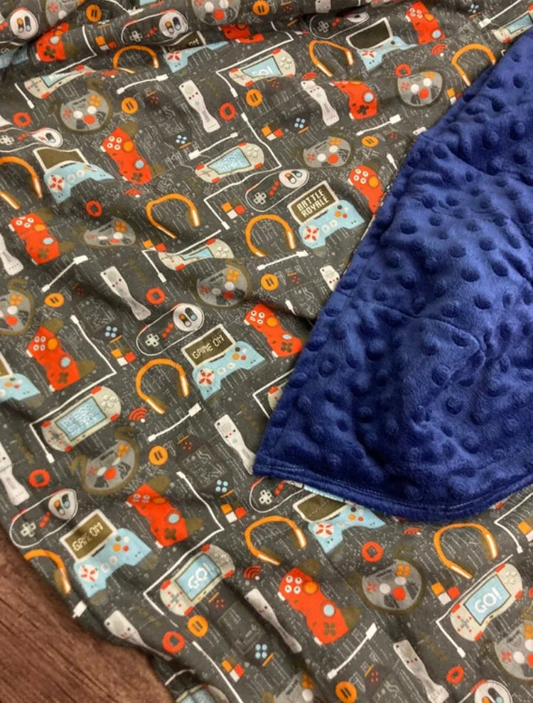 Gaming Computer - Weighted Blanket or Lap Pad Cotton Fabric - Toddler, Child, Teen, Adult -Dot Minky - Anxiety, Sleep.