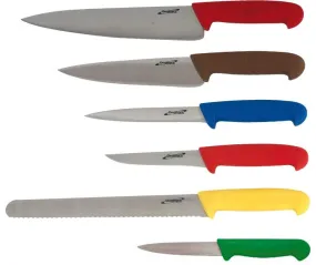 Genware KWLTCOLOUR6 6 Piece Colour Coded Knife Set   Knife Wallet