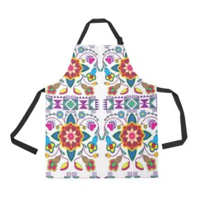 Geometric Floral Winter-White Apron