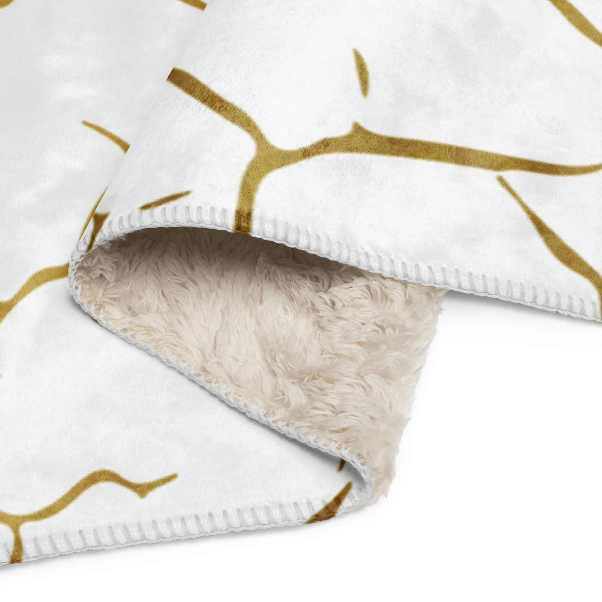 Golden Luxe Ultra-Soft Gold & White Sherpa Blanket for Everyday Comfort, lioness-love