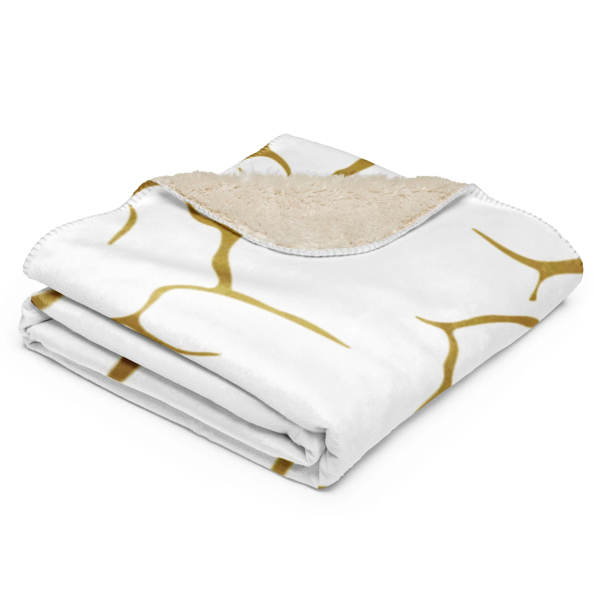 Golden Luxe Ultra-Soft Gold & White Sherpa Blanket for Everyday Comfort, lioness-love