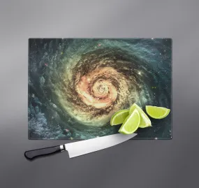 Green and Golden Eye Galaxy Cutting Boards