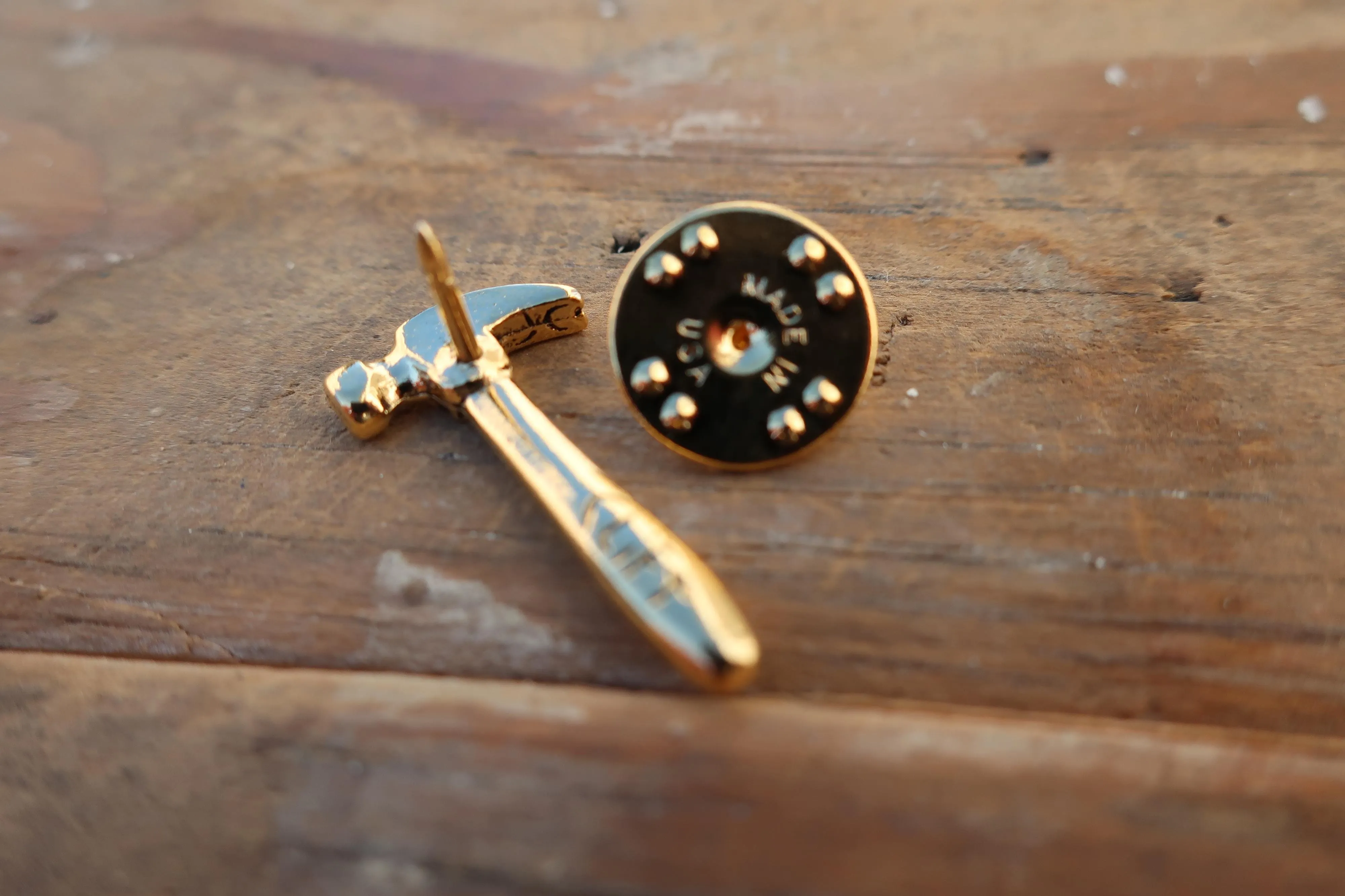 Hammer Gold Lapel Pin