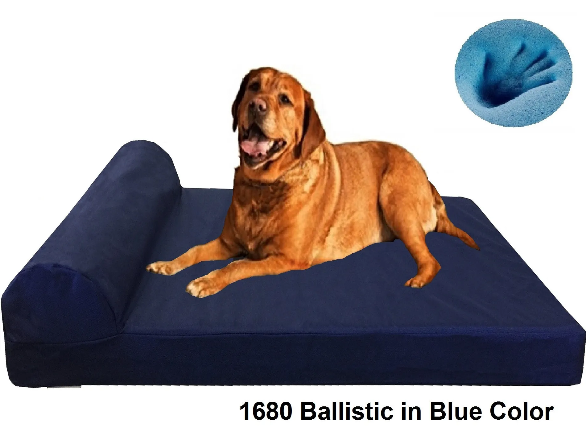 Head Rest Memory Foam Dog Bed - 3 Sizes in 9 Colors